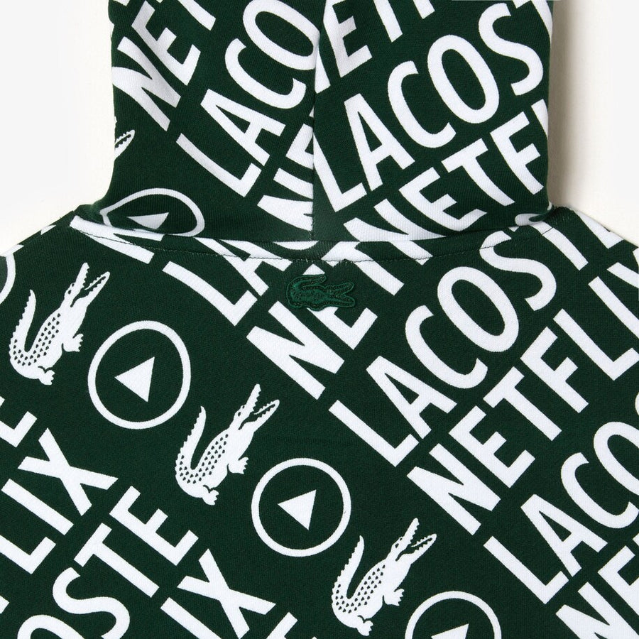 LACOSTE NETFLIX ルーズフィット パーカー US L Men's Lacoste x Netflix Loose Fit Organic Cotton Sweatshirt