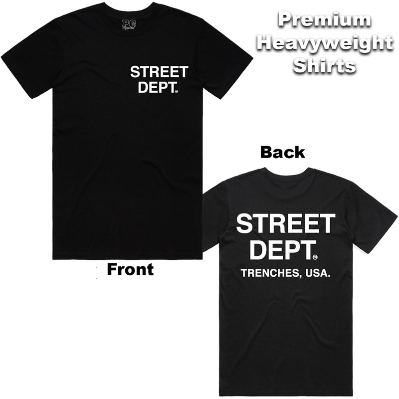 Street Department Men's T-Shirt -  Black/White