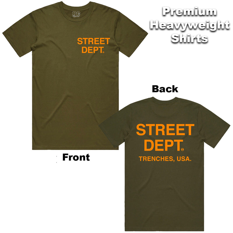 Street Department Men's T-Shirt -  Olive Green