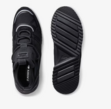 Men's Lacoste Run Breaker Leather Color-Pop Outdoor Shoes - Black