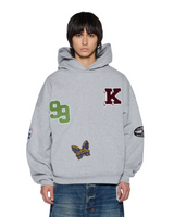 Ksubi patched ekcess hoodie grey marle
