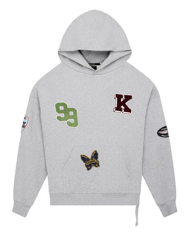 Ksubi patched ekcess hoodie grey marle