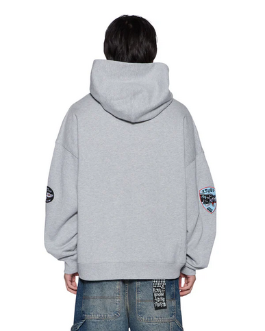 Ksubi patched ekcess hoodie grey marle