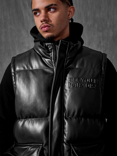 See You In Paradise The Wild One Puffer Vest (Black) – Action Wear