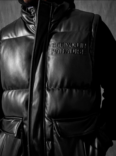 See You In Paradise The Wild One Puffer Vest (Black) – Action Wear