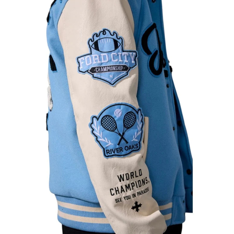 Jordan Craig - Paradise Team Men Varsity Jacket - Sky Blue