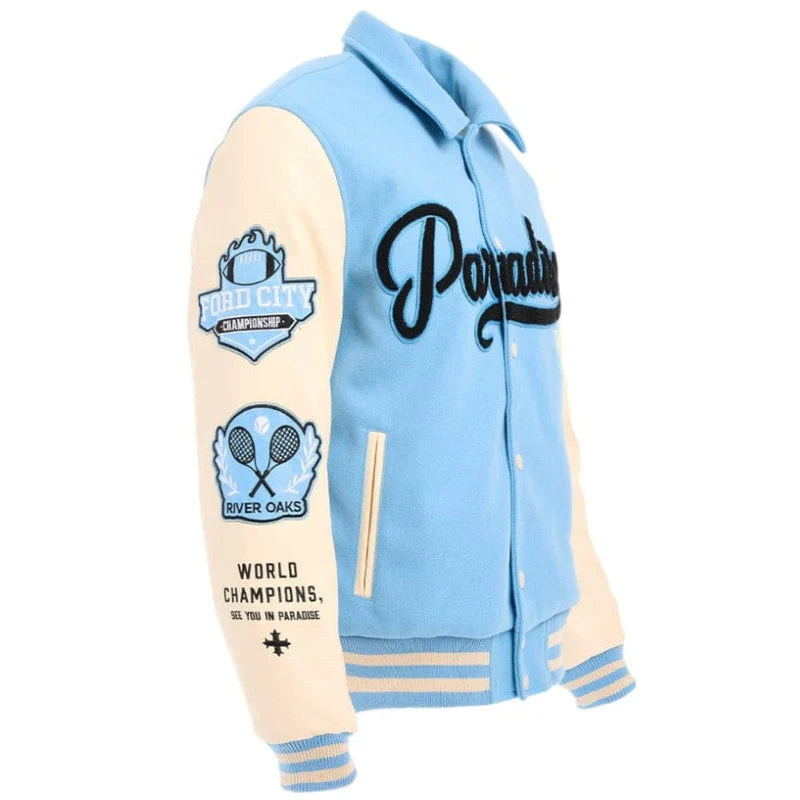 Jordan Craig - Paradise Team Men Varsity Jacket - Sky Blue