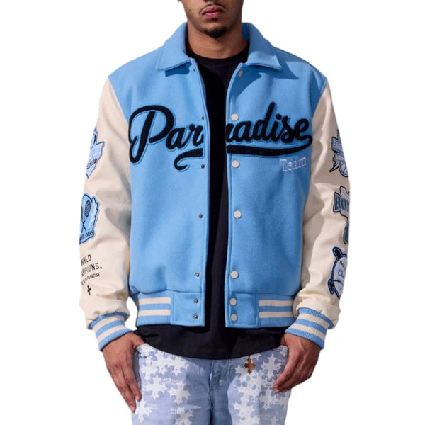 Jordan Craig - Paradise Team Men Varsity Jacket - Sky Blue