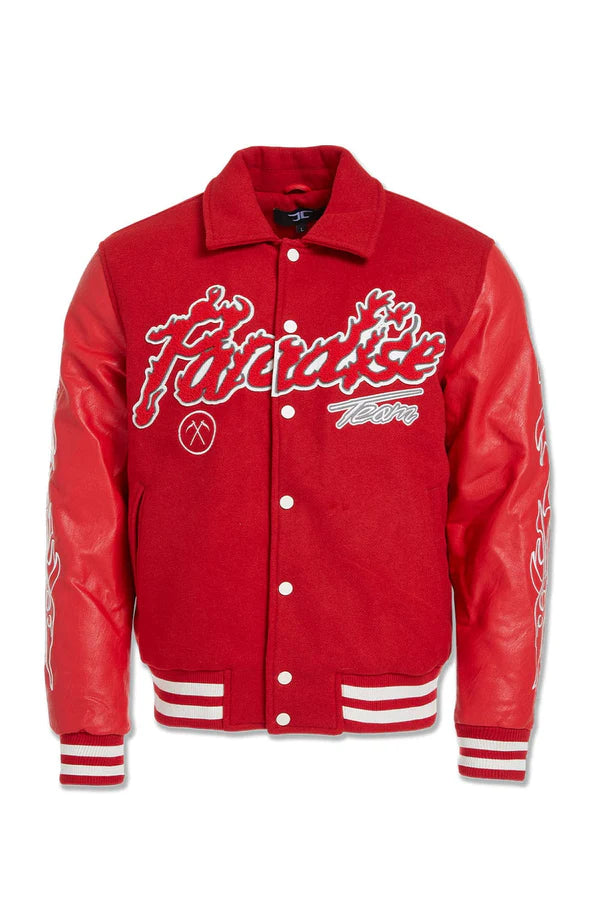 Jordan Craig Paradise Tour Varsity Jacket (Red) – Action Wear