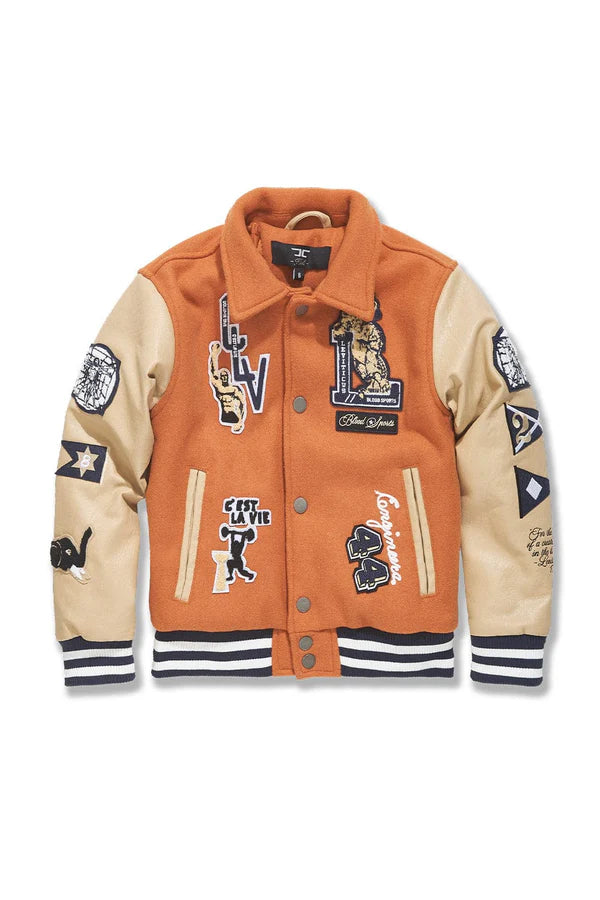 Jordan Craig Kids Carpe Diem Varsity Jacket (Burnt Orange)