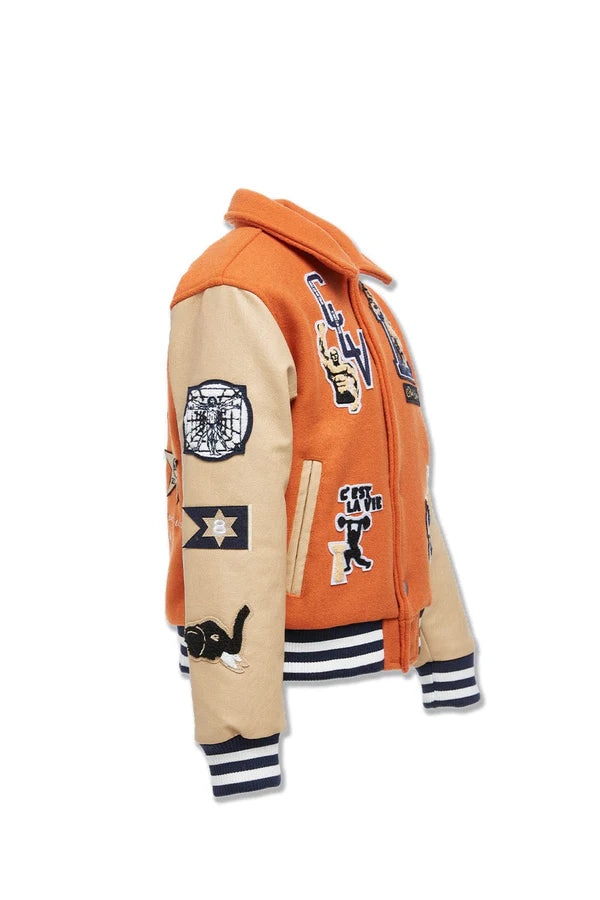 Jordan Craig Kids Carpe Diem Varsity Jacket (Burnt Orange)