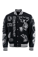 Jordan Craig Motown Varsity Jacket (Black Shadow)