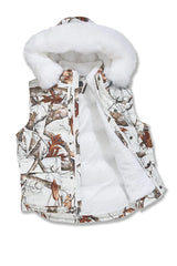 Jordan Craig Yukon Fur Lined Puffer Vest (Snow Camo)