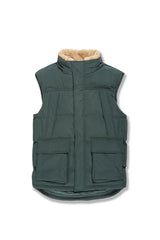 Jordan Craig Yukon Fur Lined Puffer Vest (Dark Olive)