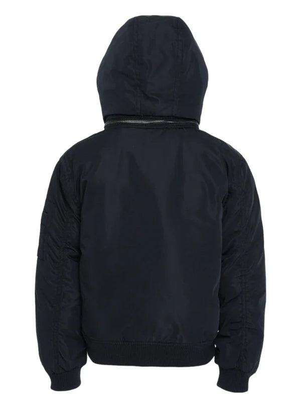 Kids Jordan Craig Squadron Hooded Bomber Jacket - Black