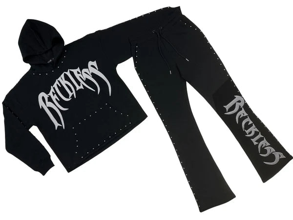Men's Focus RECKLESS STUD Sweat Suit - Black