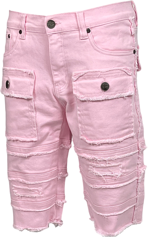 Blond Trust Men Denim Shorts - Pink