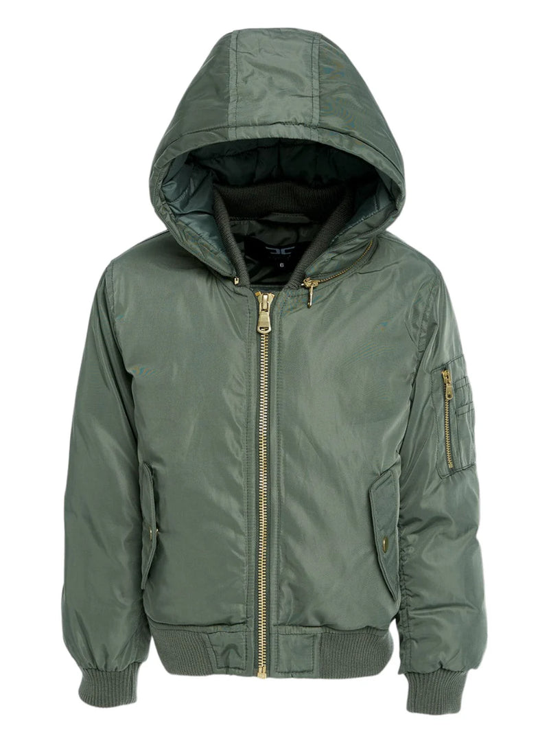 Kids Jordan Craig Squadron Hooded Bomber Jacket Sage