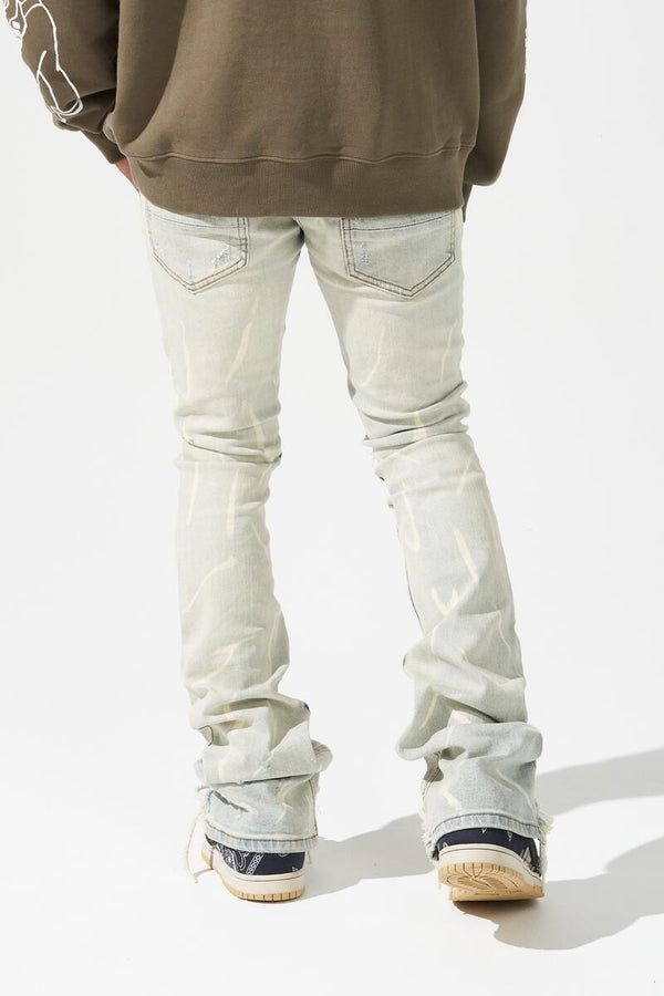 Serenede Men's Sulfur Stacked Jeans