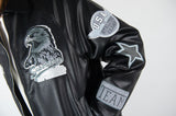 Rebel Minds Faux Leather Usa Jacket - Black