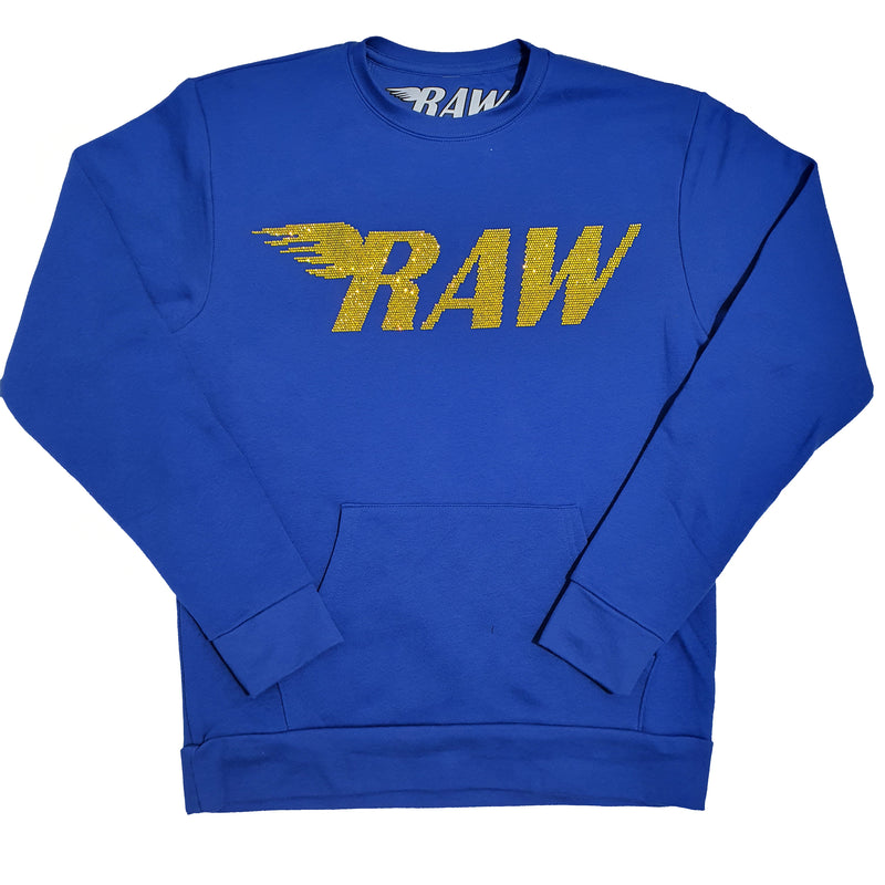 Royal Blue Raw Blink Crewneck For Men - RC-BLING RAW - Action Wear