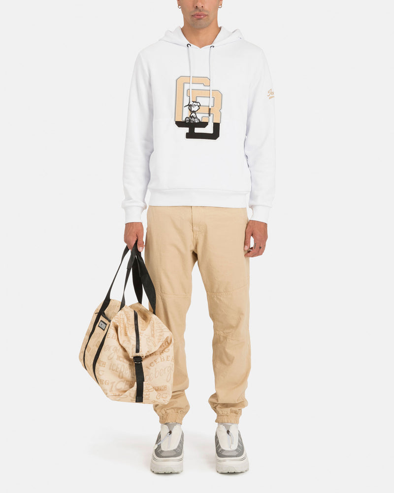 Iceberg Men's CB Varsity White Hooded Sweatshirt