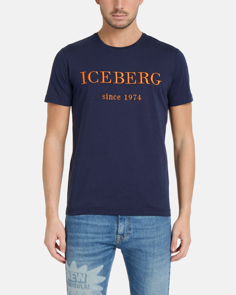 Iceberg Men's Heritage Logo T-shirt Navy/Orange