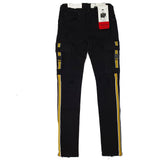 Industrial Indigo Black Jeans With Yellow Stipe - INT-WB-105 - Action Wear
