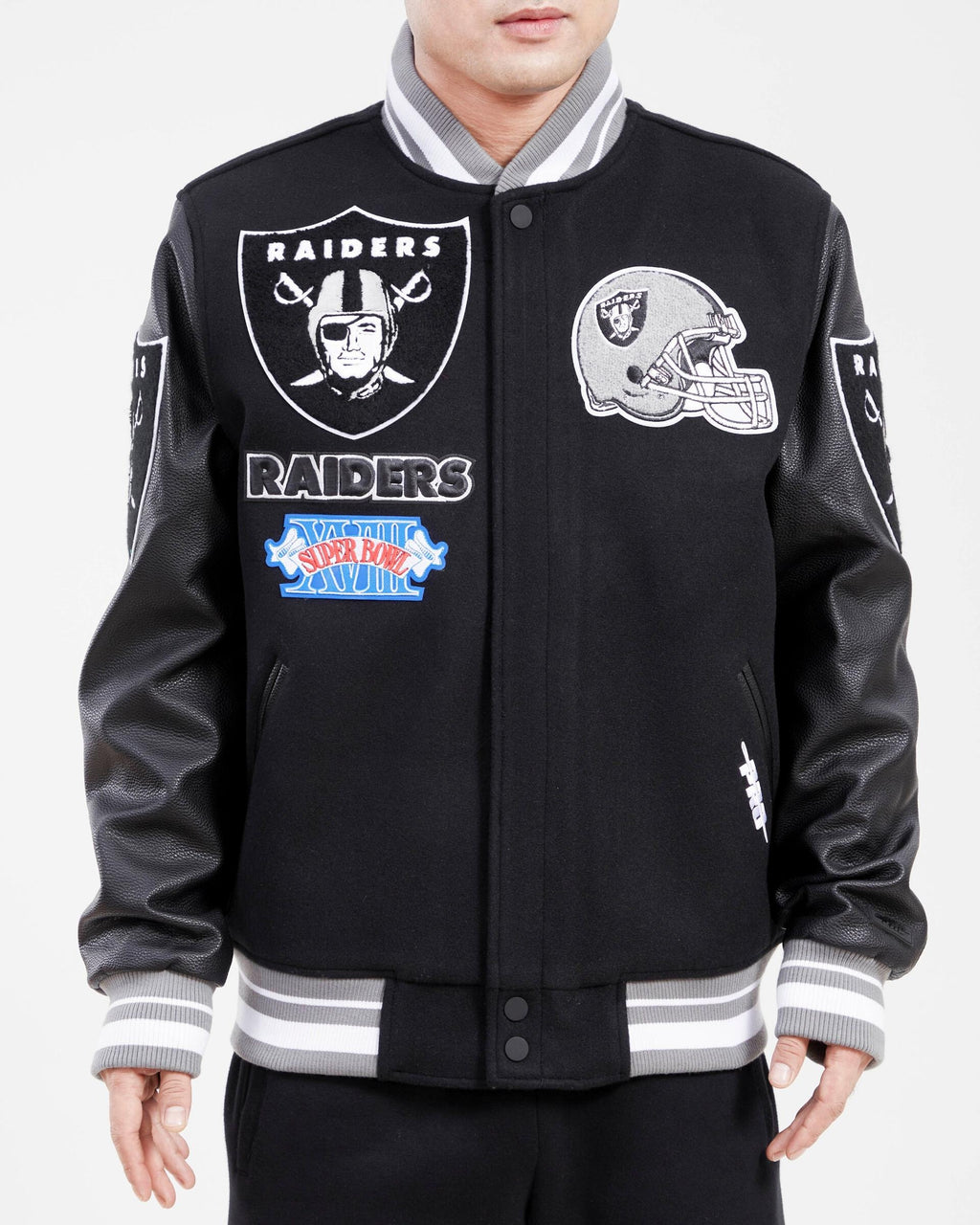 PRO STANDARD RAIDERS ブラックジャケット Pro Standard Men's Black Las Vegas Raiders Full-Zip Varsity