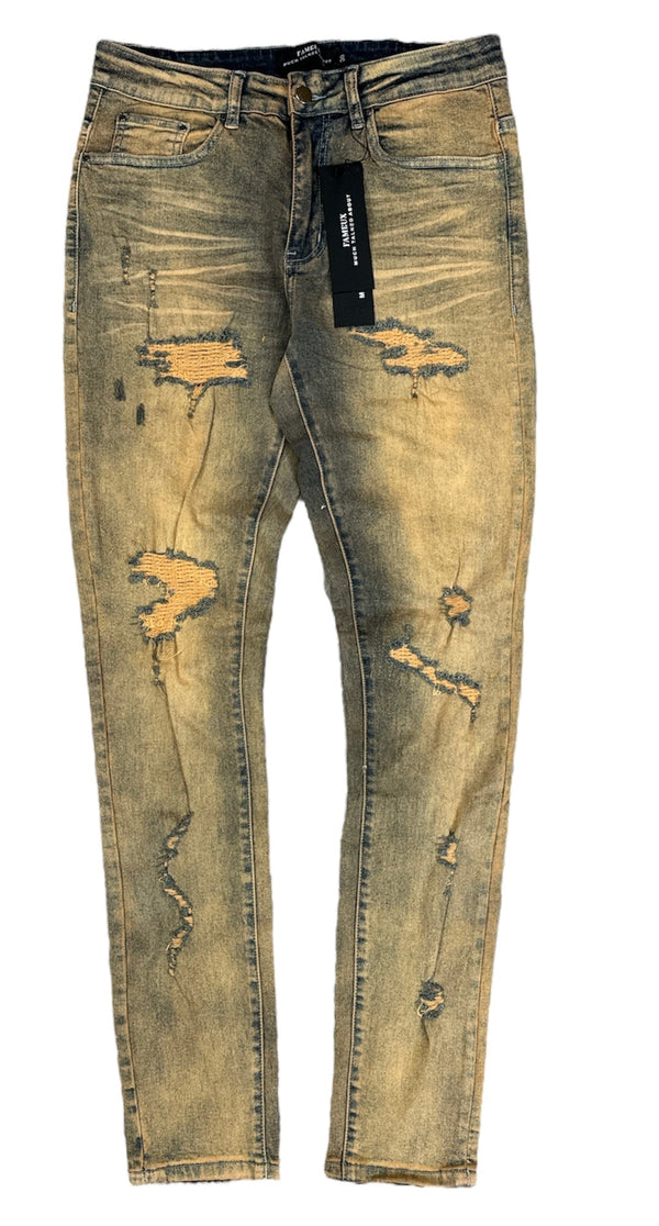 Fameux Ripped & Repaired Jeans (Sand)