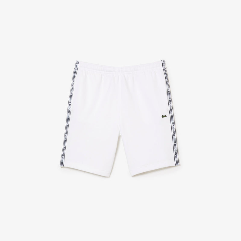 Lacoste Men’s Regular Fit Logo Stripe T-shirt & Shorts Set - White Black