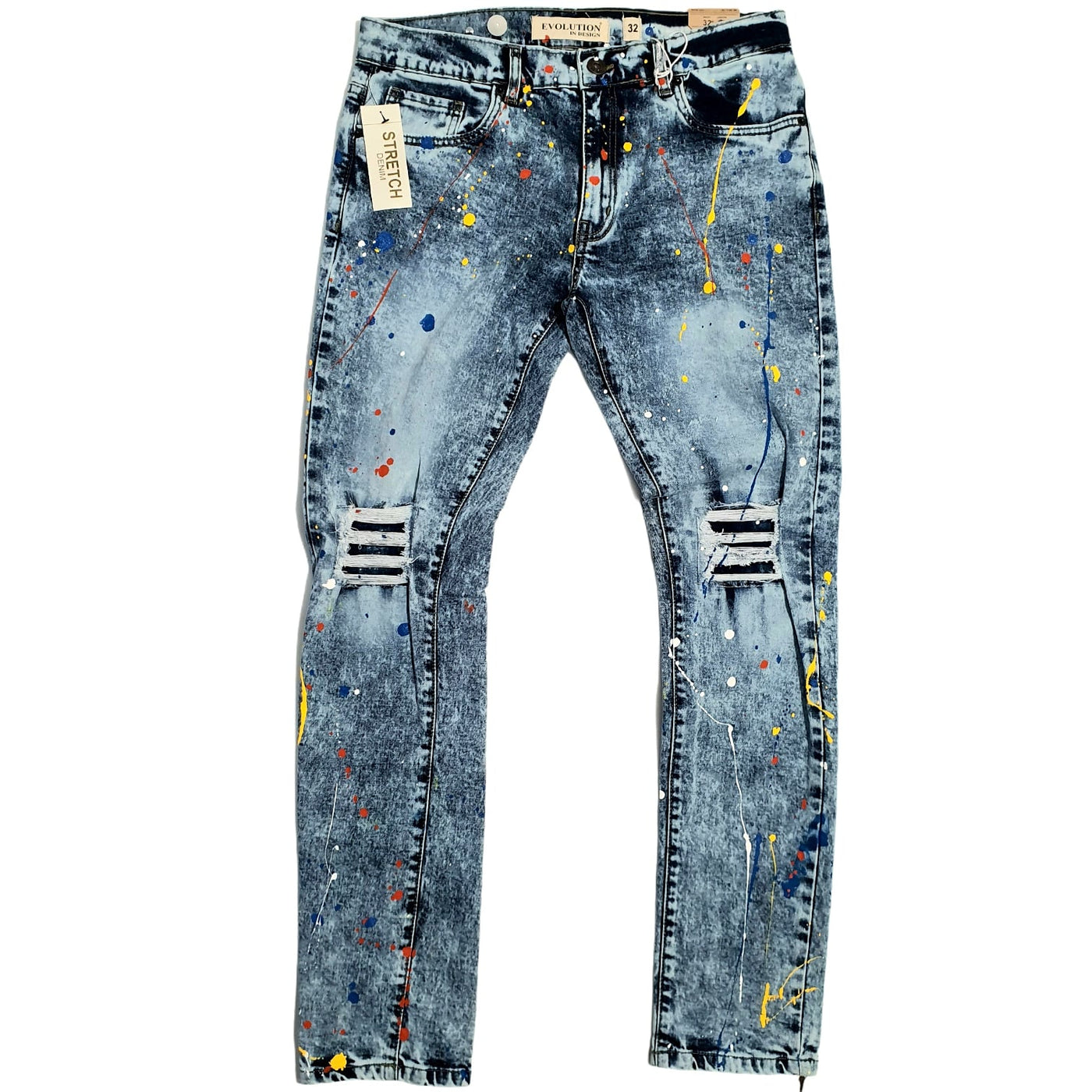 Evolution Painted Jeans For men - EV33432B Ice Blue – Action
