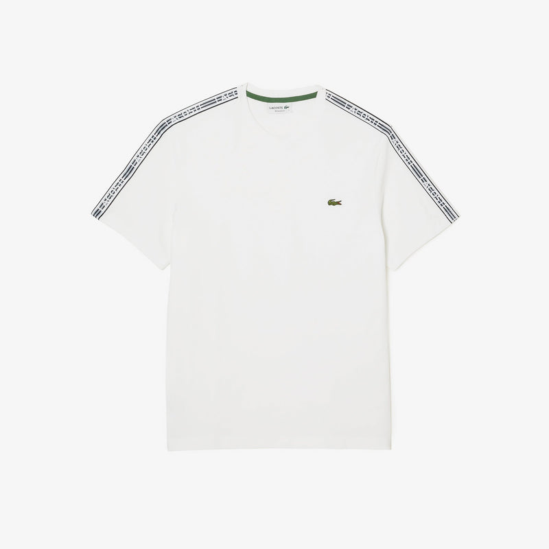 Lacoste Men’s Regular Fit Logo Stripe T-shirt & Shorts Set - White Black