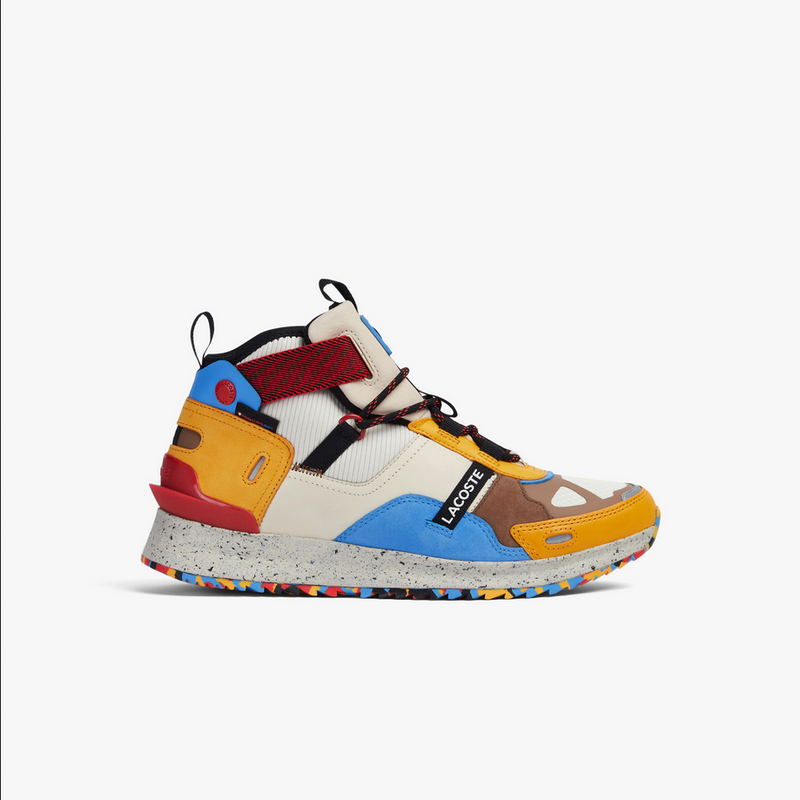 Men's Lacoste Run Breaker Leather Color-Pop Outdoor Shoe Off Men's Lacoste Run Breaker Leather Color-Pop Outdoor Shoe Off