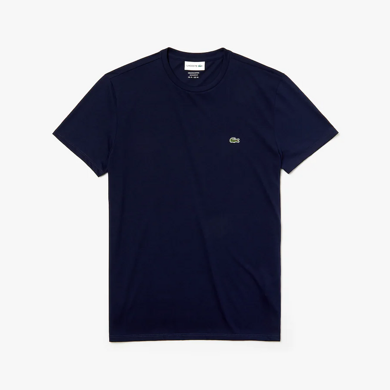Men’s Lacoste Crewneck Pima Cotton Jersey T-shirt Navy 166 - BLVD
