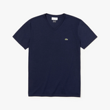 Men’s Lacoste V-neck Pima Cotton Jersey T-shirt Navy 166 - BLVD