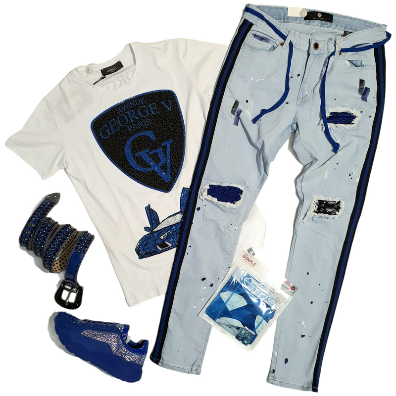Focus Blue Royal Bandana Jeans for Men FC3185 - Action Wear