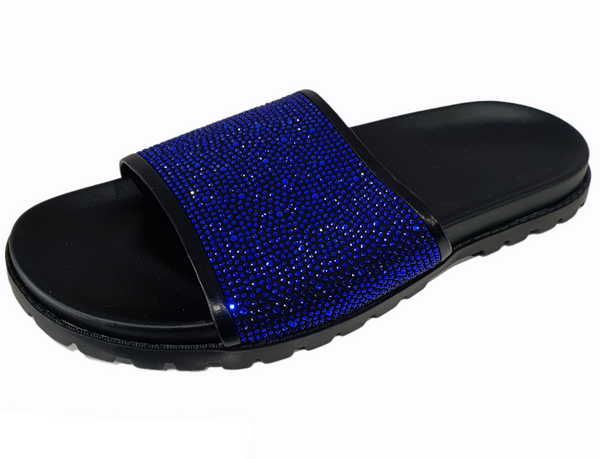 D N A Stones Slide Black and Royal Blue - Action Wear
