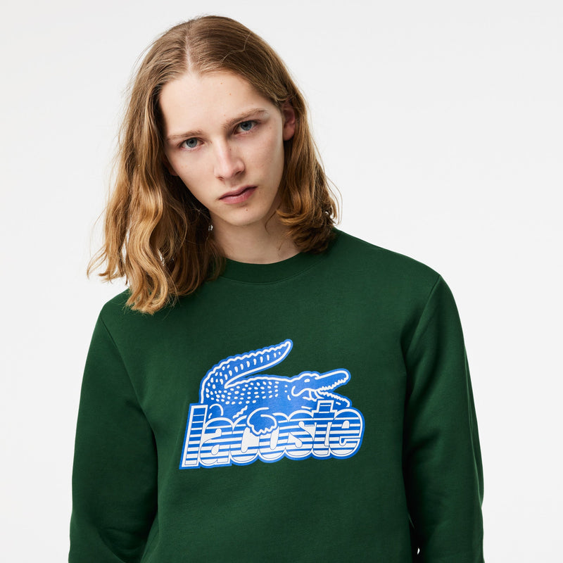 Lacoste Men’s Round Neck Unbrushed Fleece Sweatshirt - Green 132