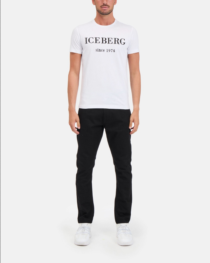 Iceberg Men's Heritage Logo Grey T-shirt Black/White