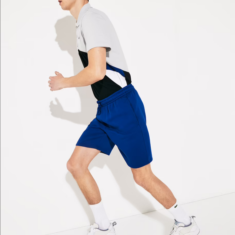 Men s Lacoste SPORT Tennis Fleece Shorts Royal Blue Bdm Action Wear