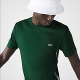 Lacoste Men's Branded Bands Crew Neck Cotton T-Shirt & Shorts Green White