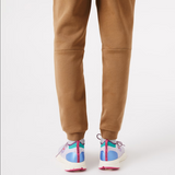 Lacoste Men’s Kangaroo Pocket Color-Block Sweatshirt Hoodie & Tapered Fit Fleece Trackpants Set Z0W Brown