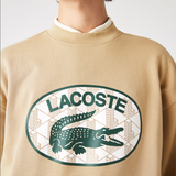 Lacoste Men's Loose Fit Branded Monogram Print Sweatshirt Beige 02S
