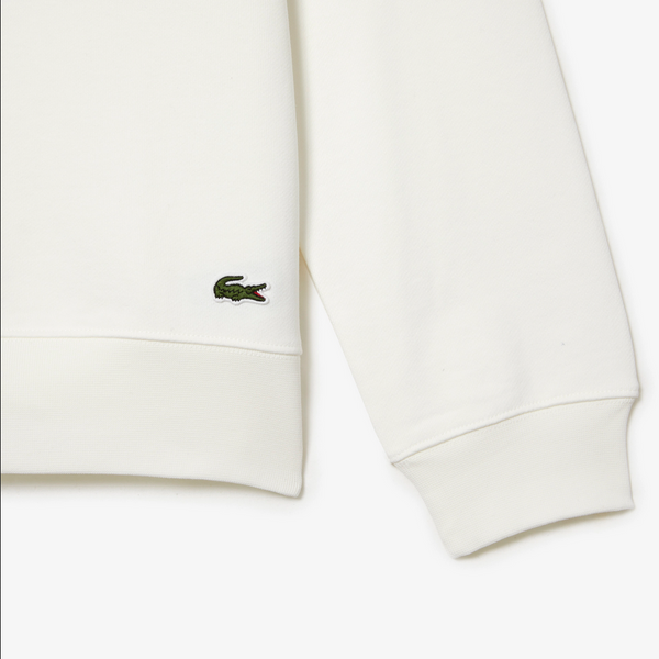 Lacoste Men’s Round Neck Unbrushed Fleece Sweatshirt - White 70V