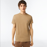 Men’s Lacoste Crewneck Pima Cotton Jersey T-shirt - Beige CB8