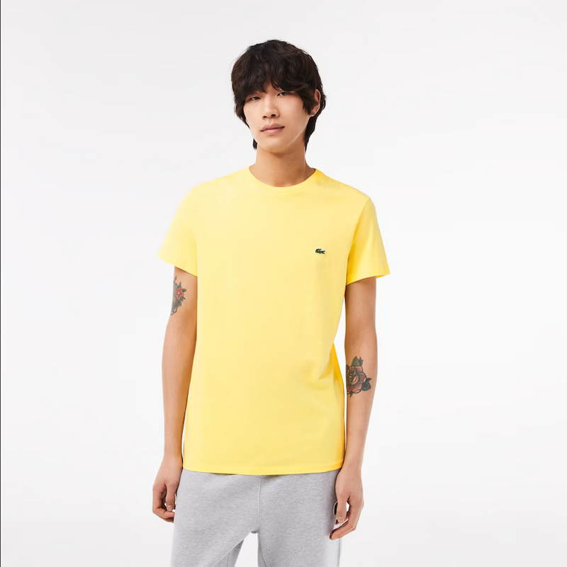 Men’s Lacoste Crewneck Pima Cotton Jersey T-shirt - Yellow 107