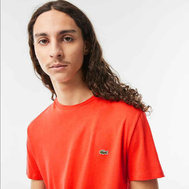 Men’s Lacoste Crewneck Pima Cotton Jersey T-shirt - Watermelon 02K