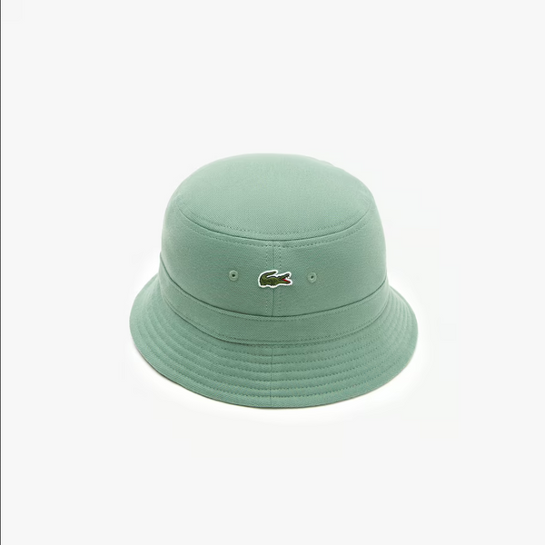 Men's Lacoste Unisex Organic Cotton Bucket Hat - Khaki Green KX5 