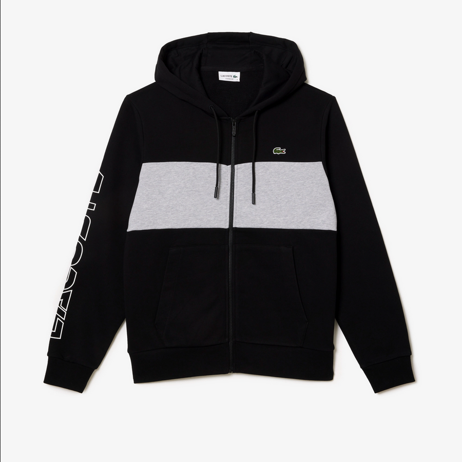Lacoste Men s Colorblock Zip Up Hoodie Sweatpants Set Black Grey S Action Wear